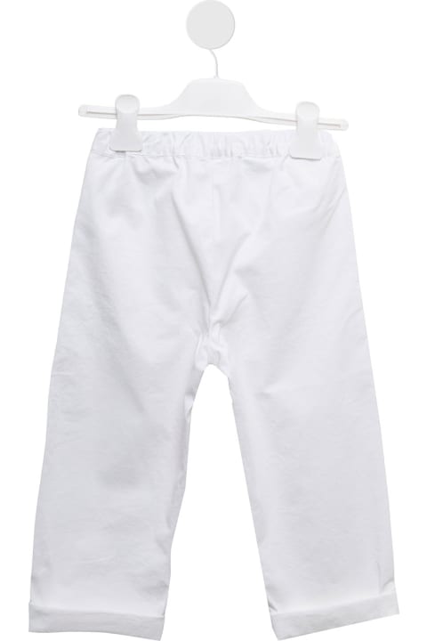Il Gufo Kids Girl's Wide White Cotton Pants