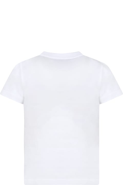 Moschino Kids Moschino White T-shirt For Kids With Black Print