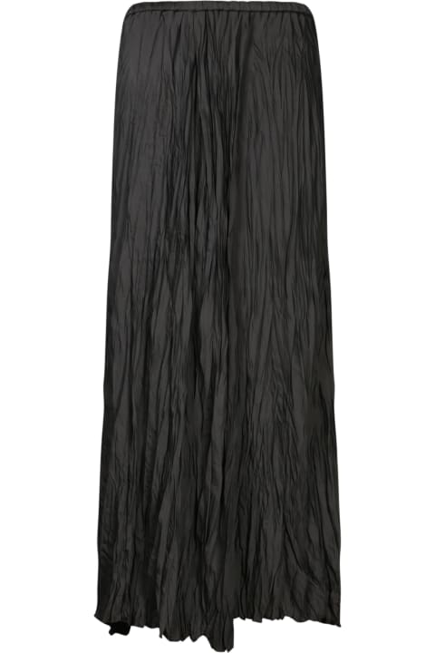 Fashion for Women Forte_Forte Long Black Pleated Crepe Skirt