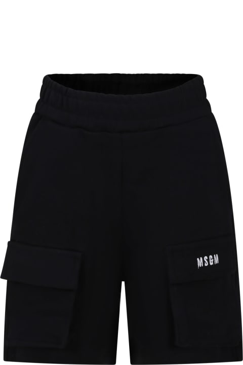 MSGM for Kids MSGM Black Shorts For Boy With Logo
