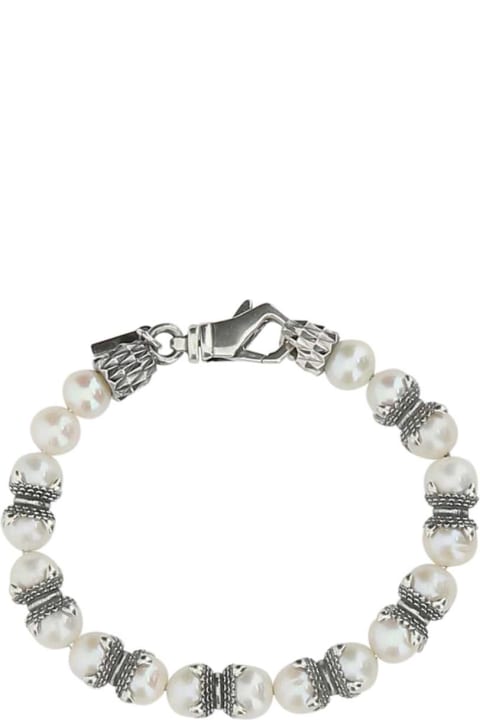 Emanuele Bicocchi Jewelry for Men Emanuele Bicocchi Metal And Pearls Large Pearl Bracelet