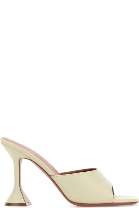 Amina Muaddi Sand Nappa Leather Lupita Mules