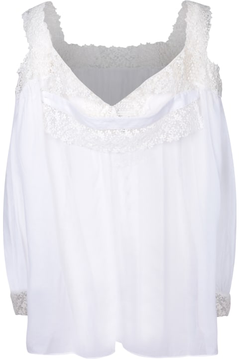 ウィメンズ新着アイテム Ermanno Scervino White Lace Shirt