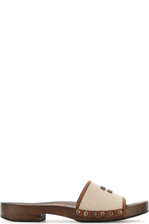 Miu Miu Two-tone Canvas Clogs