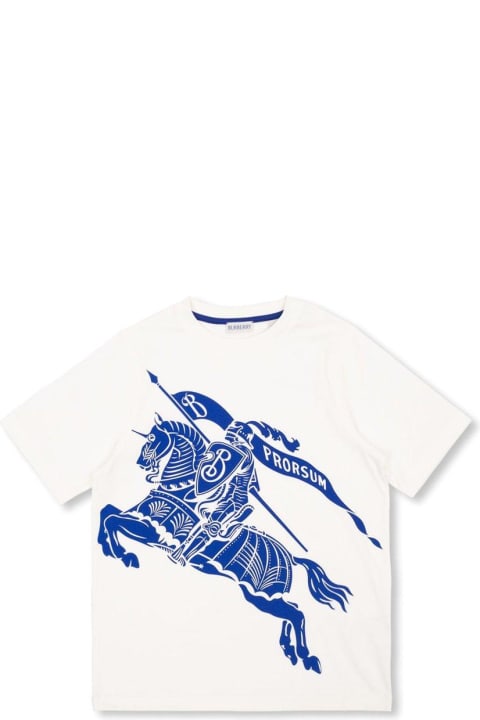 Burberry T-Shirts & Polo Shirts for Boys Burberry Ekd-prined Short Sleeved Crewneck T-shirt