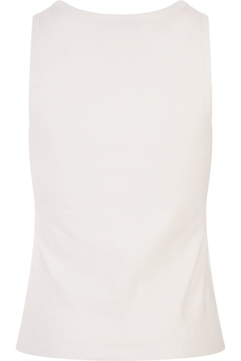 Paco Rabanne Topwear for Women Paco Rabanne White Tank Top With Monogram Detail