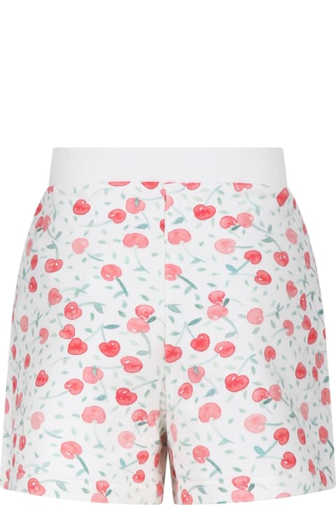 Bottoms for Girls Bonpoint Ivory Sports Shorts For Girl With Cherries