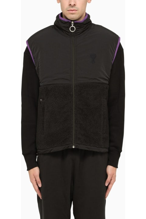 Ami Alexandre Mattiussi Coats & Jackets for Men Ami Alexandre Mattiussi Black Technical Fabric Sleeveless Jacket