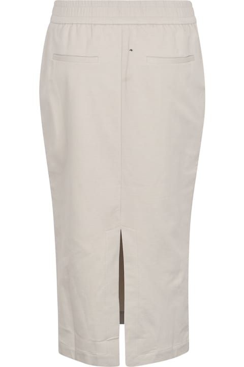 Fashion for Women Brunello Cucinelli Drawstring Waist Rear Slit Skirt