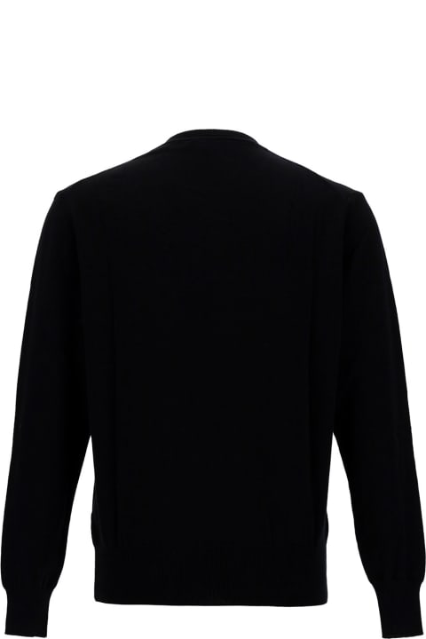 Vivienne Westwood for Men Vivienne Westwood Black Crewneck Sweater With Orb Embroidery In Cotton And Cashmere Man