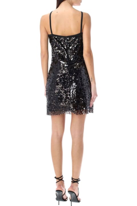 Fashion for Women MSGM Sequin-embellished Sleeveless Tulle Mini Dress MSGM