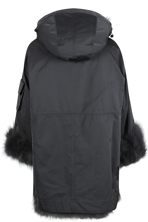 ウィメンズ Ermanno Scervinoのコート＆ジャケット Ermanno Scervino Fur Applique Oversized Jacket
