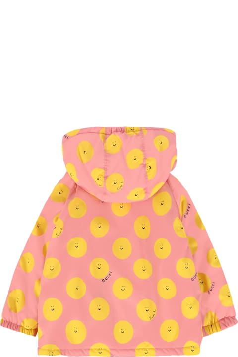 Homeware Gucci Pink Windbreaker Jacket For Baby Girl With Sun