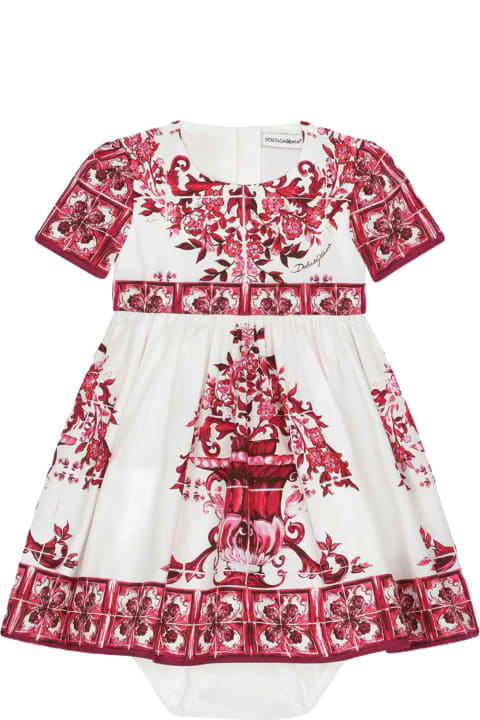 Dolce & Gabbanaのベビーガールズ Dolce & Gabbana White/red Dress Baby Girl