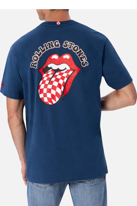 Homeware MC2 Saint Barth Man Cotton T-shirt With Rolling Stones Front And Back Placed Print | Rolling Stones Special Edition