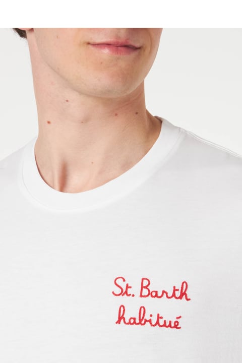 Homeware MC2 Saint Barth Man T-shirt With St. Barth Habituè Embroidery