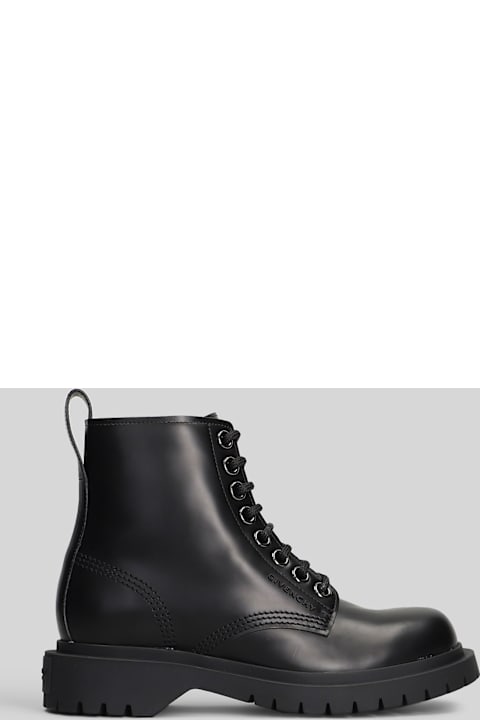 Lace Up Boot Combat Boots In Black Leather