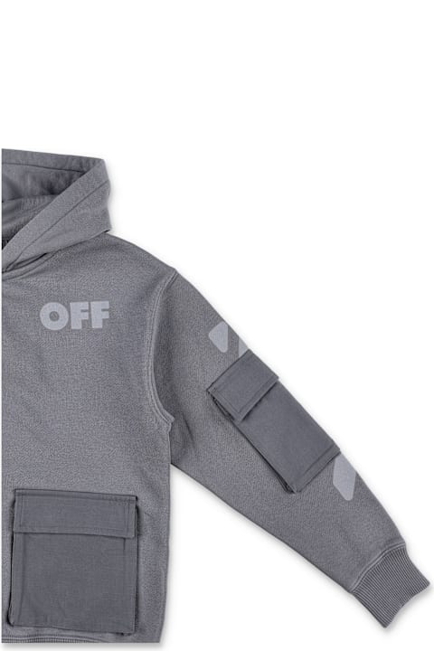 Homeware Off-White Off-white Kids Grey Zip Hoodie With Pockets