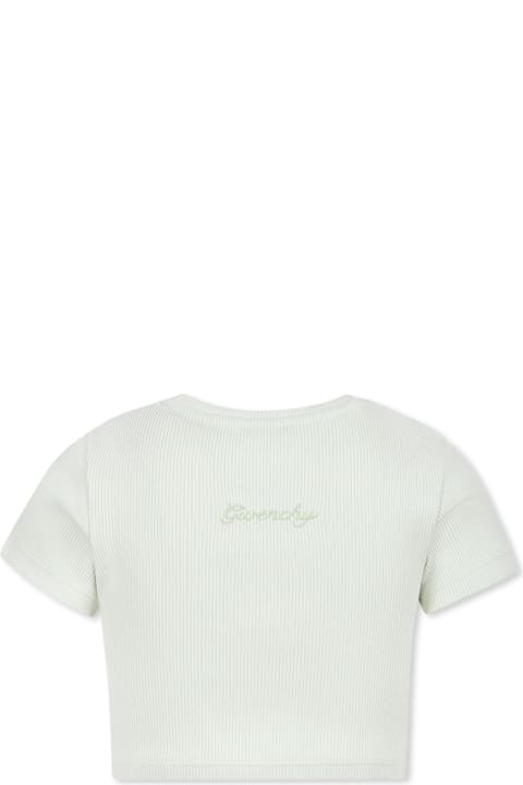 Homeware Givenchy Green Crop T-shirt For Girl With 4g Motif
