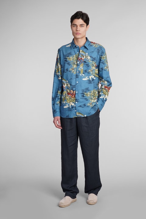 Aspesi for Men Aspesi Camicia Sedici Shirt In Blue Linen