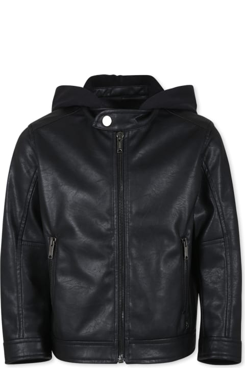 Homeware Dondup Black Jacket For Boy With Logo