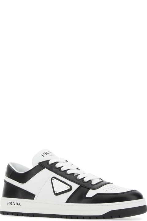 Shoes for Women Prada Two-tone Leather Downtown Sneakers