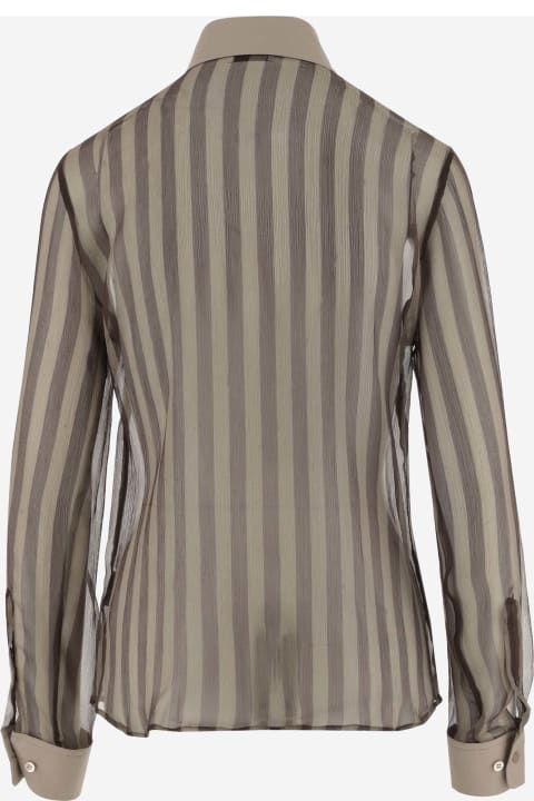 ウィメンズ新着アイテム Dries Van Noten Cotton And Silk Shirt With Striped Pattern