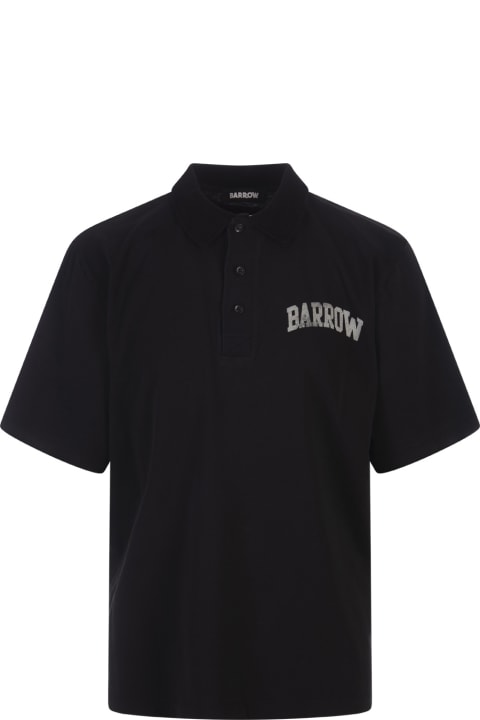 Barrow Topwear for Men Barrow Black Polo Shirt With Logo And Smile