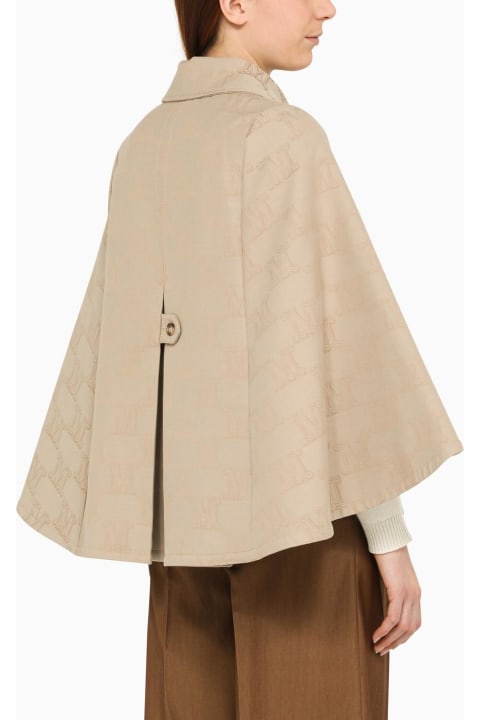 Beige Cape With Allover Logo