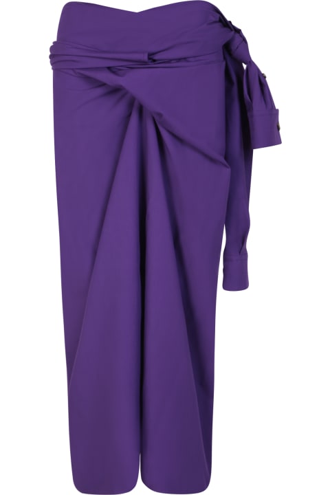 Quira for Women Quira Wrapped Design Purple Skirt