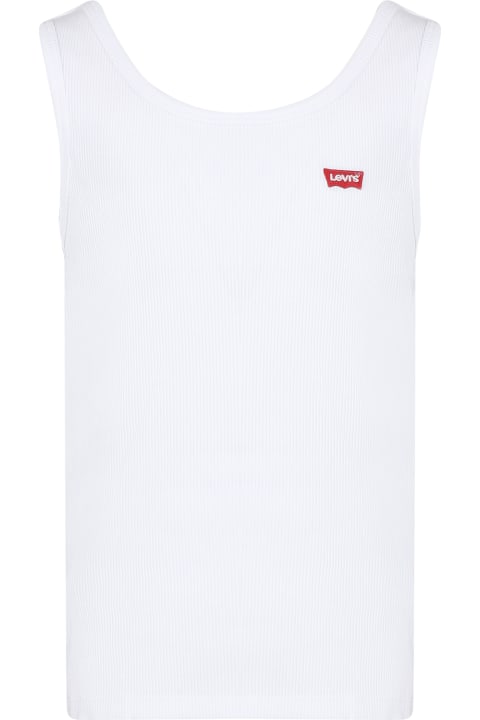 Levi's Kids Levi's White Tank Top For Girl With Logo