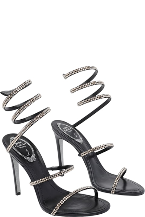 René Caovilla Snake Pump Sandals