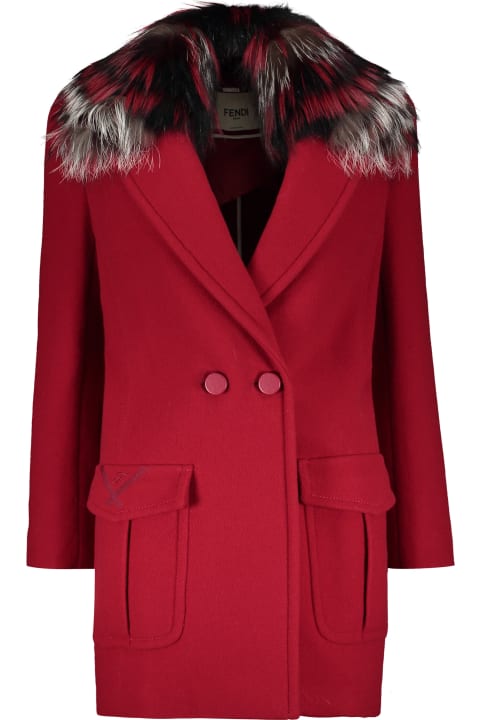 Fashion for Women Fendi Virgin Wool Coat With Fox Fur