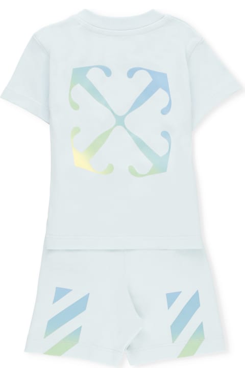 Off-White Bodysuits & Sets for Baby Boys Off-White Two Pieces Jumpsuit With Logo
