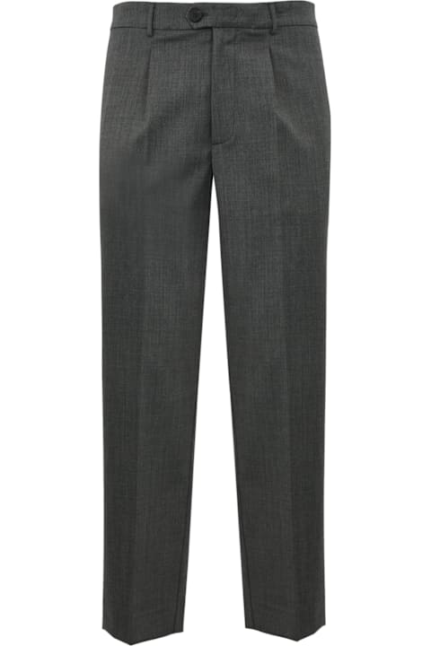 Amaranto Pants for Men Amaranto Wool Trousers With Pleats