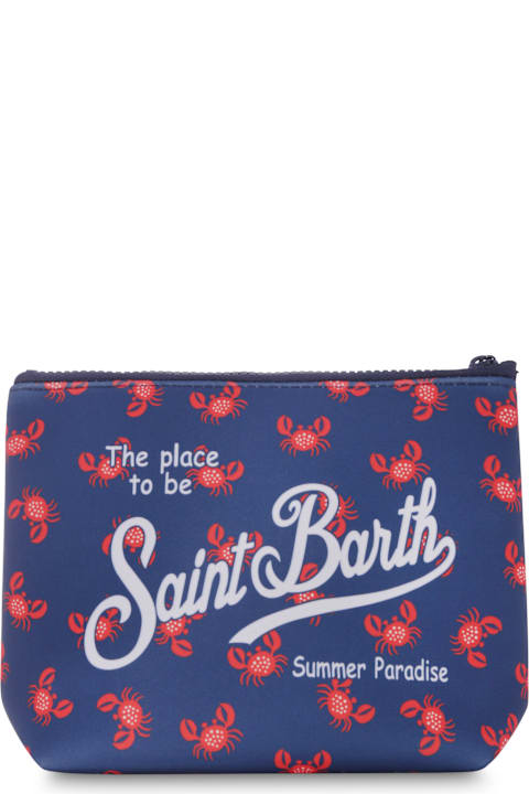 MC2 Saint Barth Accessories & Gifts for Boys MC2 Saint Barth Blue Clutch Bag For Boy With Crabs