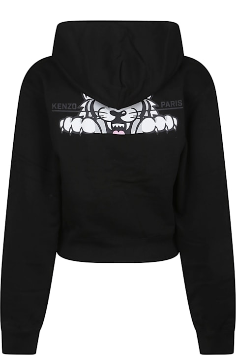 Kenzo for Kids Kenzo Happy Tiger Short Zip Up Sweatshirt