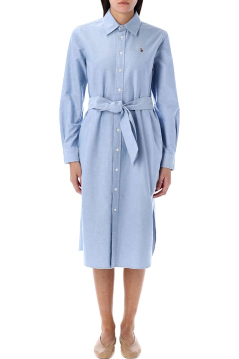 Polo Ralph Lauren Dresses for Women Polo Ralph Lauren Belted Cotton Oxford Shirtdress