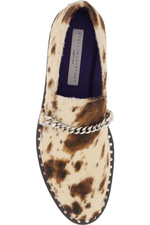 Stella McCartney Flat Shoes for Women Stella McCartney Falabella Loafers In Appaloosa-printed Velvet