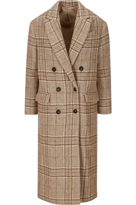 Brunello Cucinelli Coats & Jackets for Women Brunello Cucinelli Checkered Buttoned Coat