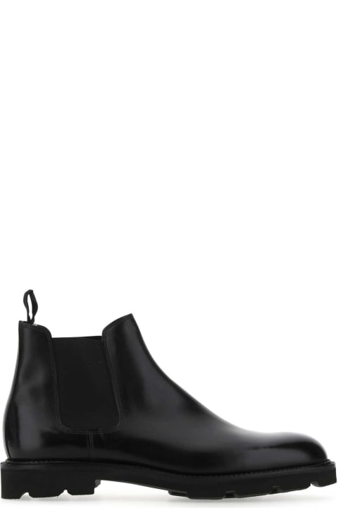 Fashion for Men John Lobb Black Leather Lawry Ankle Boots