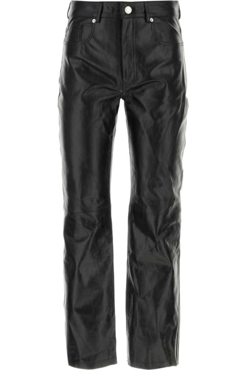 Pants & Shorts for Women Ami Alexandre Mattiussi Black Leather Pant