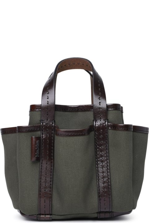 Max Mara Bags for Women Max Mara 'giardiniera' Green Cotton Mini Bag