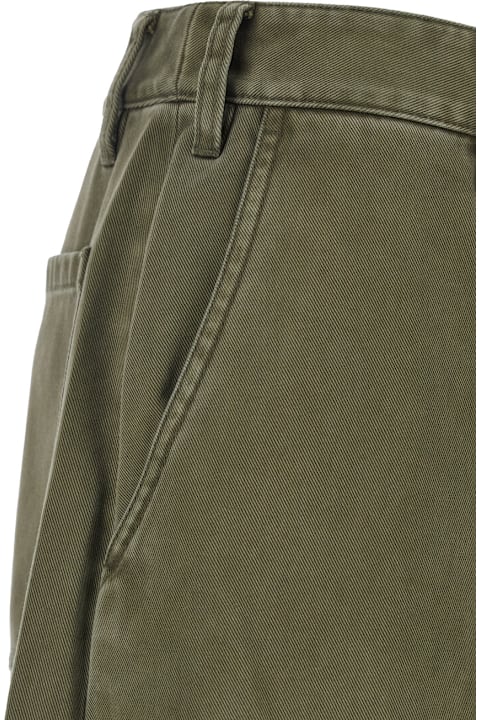 Frame 'the Bubble Cargo' Green Jeans In Cotton Woman