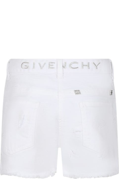 Givenchy Sale for Kids Givenchy White Shorts For Girl With Logo
