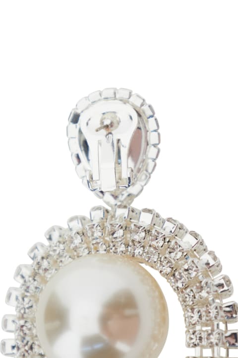 ウィメンズ Magda Butrymのイヤリング Magda Butrym Silver Colored Earrings With Pendant And Rhinestones In Brass Woman