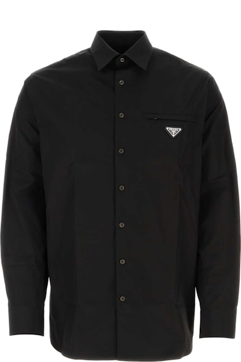 Sale for Men Prada Black Poplin Shirt