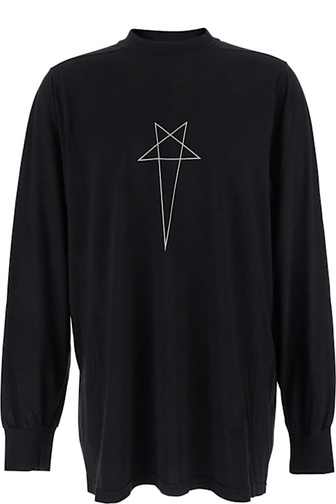 Homeware DRKSHDW Black Crewneck T-shirt With Logo Print On The Front In Cotton Man
