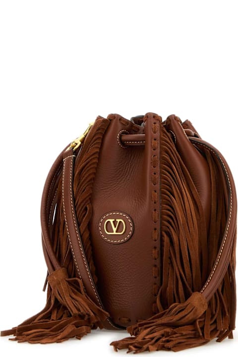 Valentino Garavani Bags for Women Valentino Garavani Caramel Leather Bucket Bag