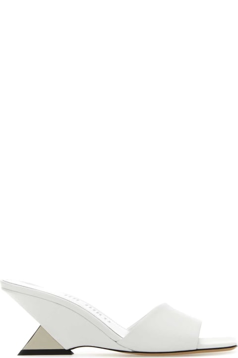 Shoes for Women The Attico White Leather Cheope Mules
